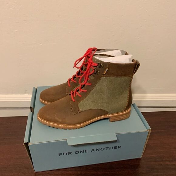 Tom’s lace up riding ankle lightweight leather boots size 6,5 cushionate insole - Picture 3 of 9